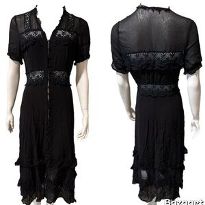 Chan Luu Ruffled Buttondown Dress BLACK